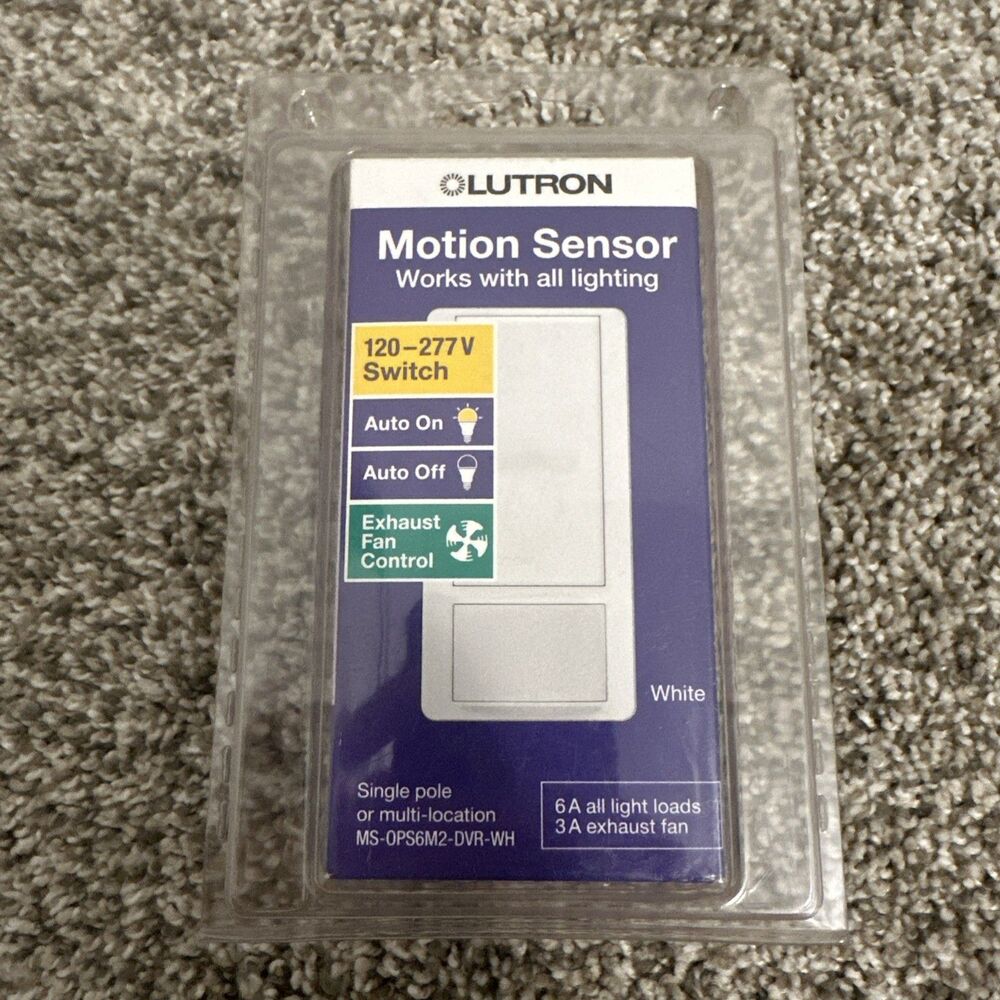 Lutron MS-0PS6M2-DVR-WH Occupancy Sensor Switch - White